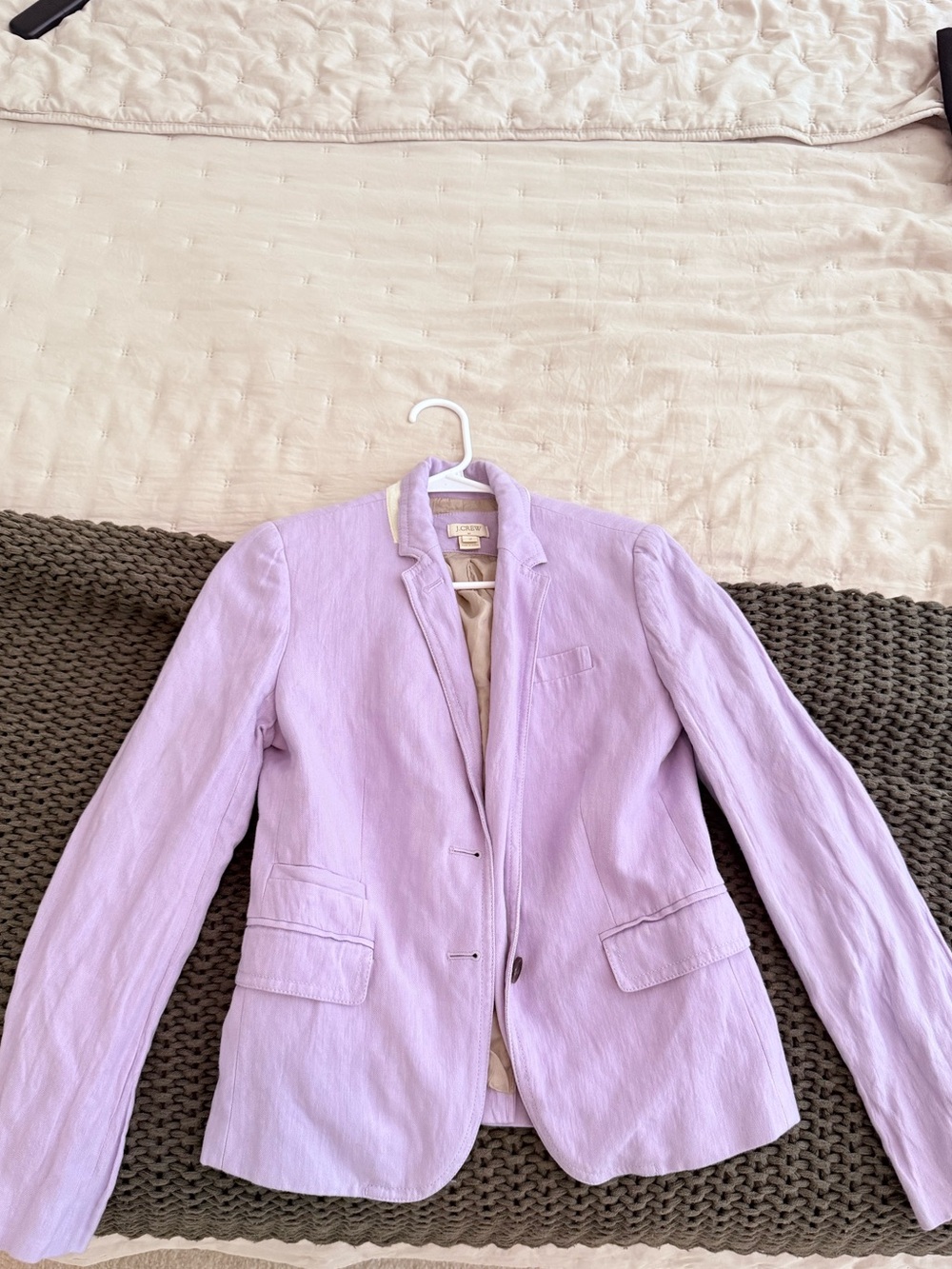 J. Crew linen Lavender Tailored Blazer